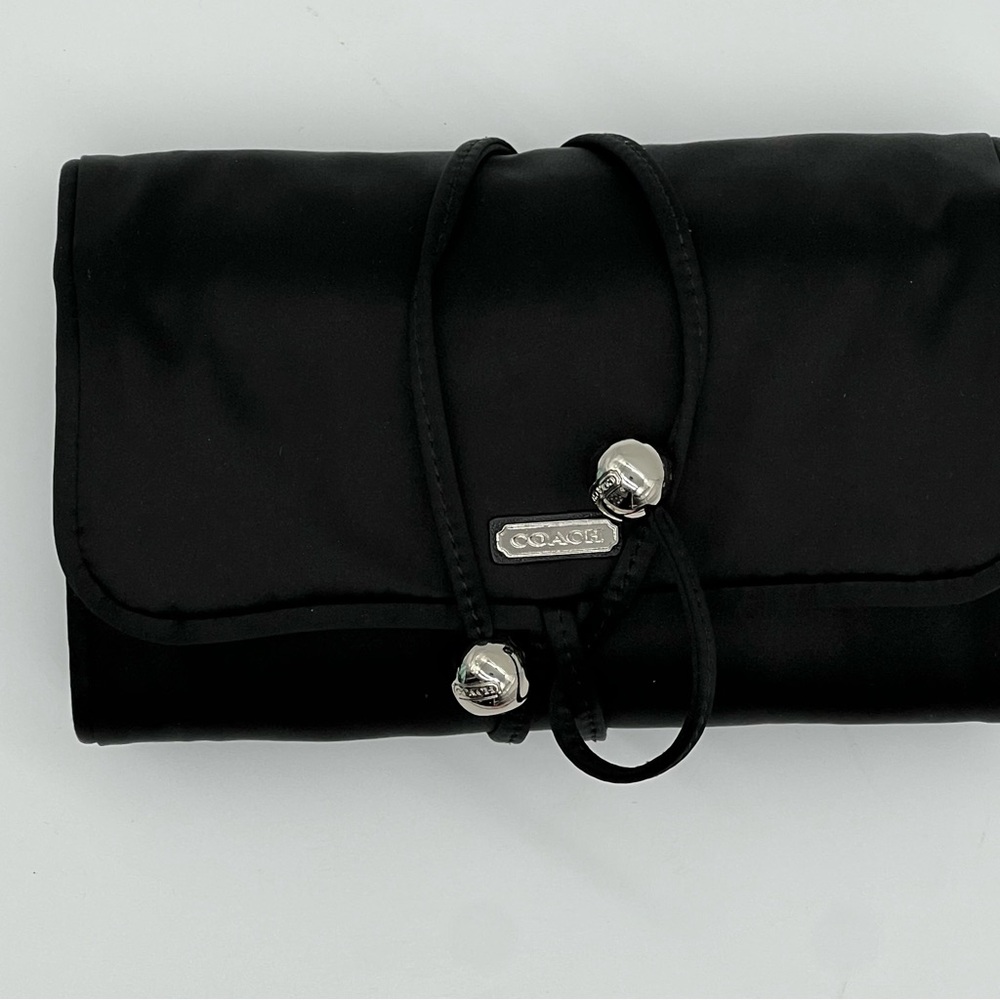 Coach Black Satin Jewelry Roll Organizer EUC w/ Dusty - Picture 14 of 16